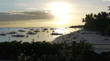 Philippines, coucher de soleil sur plage